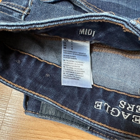 American Eagle Denim Midi Cut-Off Shorts - Picture 3 of 3